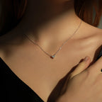 Heart Birthstone Necklace for Women | 925 Sterling Silver Three Stone Pendant | Dainty Birthday Gift