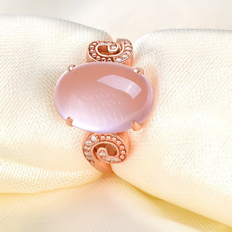 Bague en cristal rose « énergie d'amour doux »