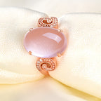 Bague en cristal rose « énergie d'amour doux »