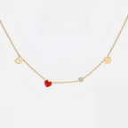 Customizable Letter/Zodiac/Zircon/Enamel Heart Pendant Necklace