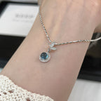 Collier Papillon Aigue-marine Naturelle - Doux comme l'eau, libre comme un papillon