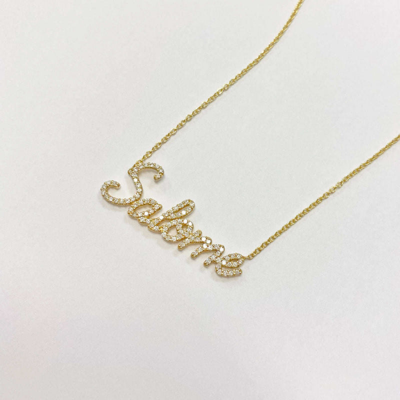 Custom Pave Diamond Name Necklace | Minimalist Luxury 925 Sterling Silver Letter Necklace