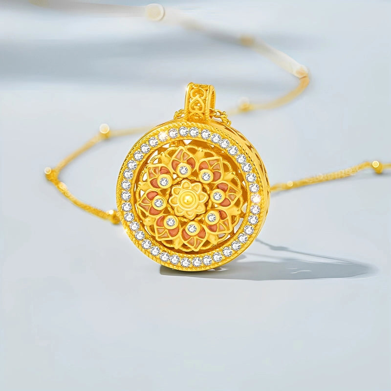 Rotating Lotus Necklace - Cycling Good Luck with Lasting Abundance and Joy