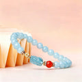 Bracelet en aigue-marine naturelle pour attirer la richesse