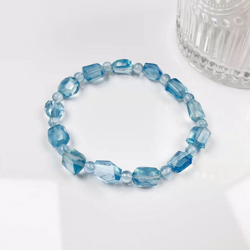 Bracelet en aigue-marine naturelle « Voix de l'Océan »