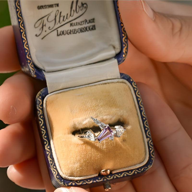 Bague Licorne en Améthyste Naturelle - Tête Claire, Chemin de Chance