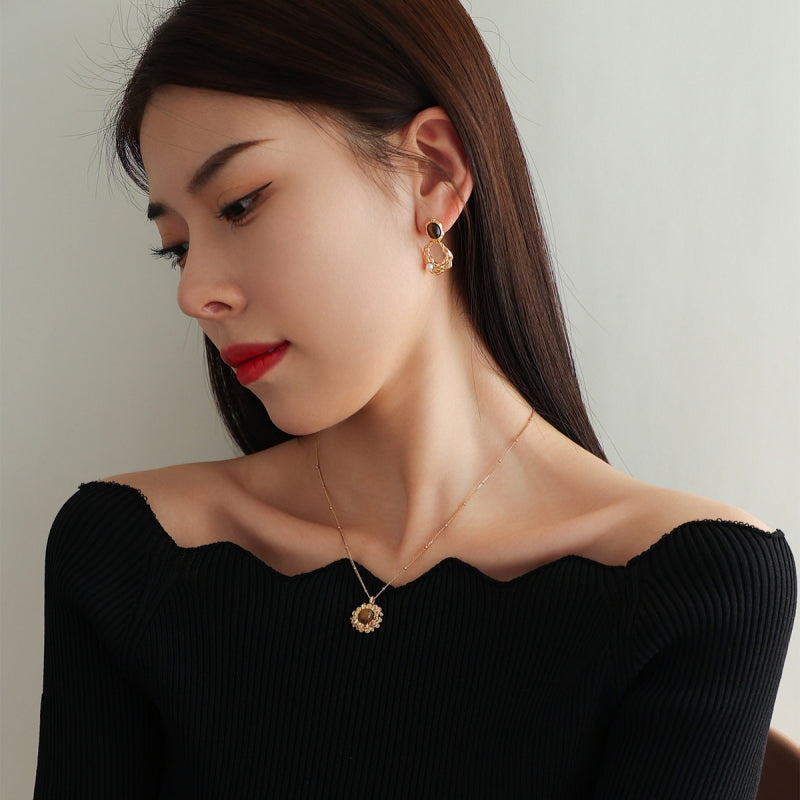 Collier en pierre naturelle Œil de Tigre — Cadeau Déesse Pétale pour Meilleure Amie