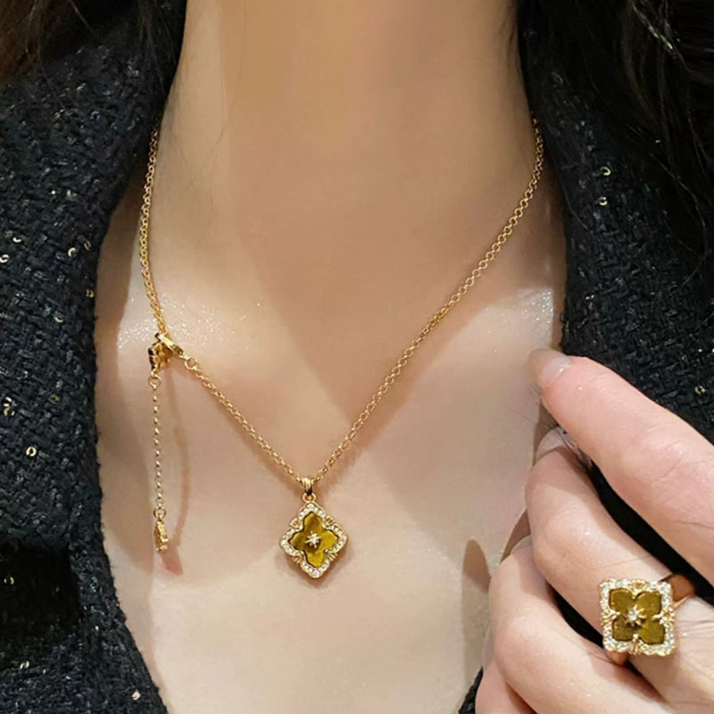 Bravery Clover Natural Tiger Eye Stone Necklace — Goddess of Luck
