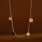Customizable Letter/Zodiac/Zircon/Enamel Heart Pendant Necklace