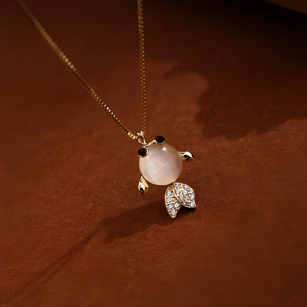 Pendentif Trèfle à quatre feuilles bleu en cristal naturel – Cadeau porte-bonheur pour elle / Maman