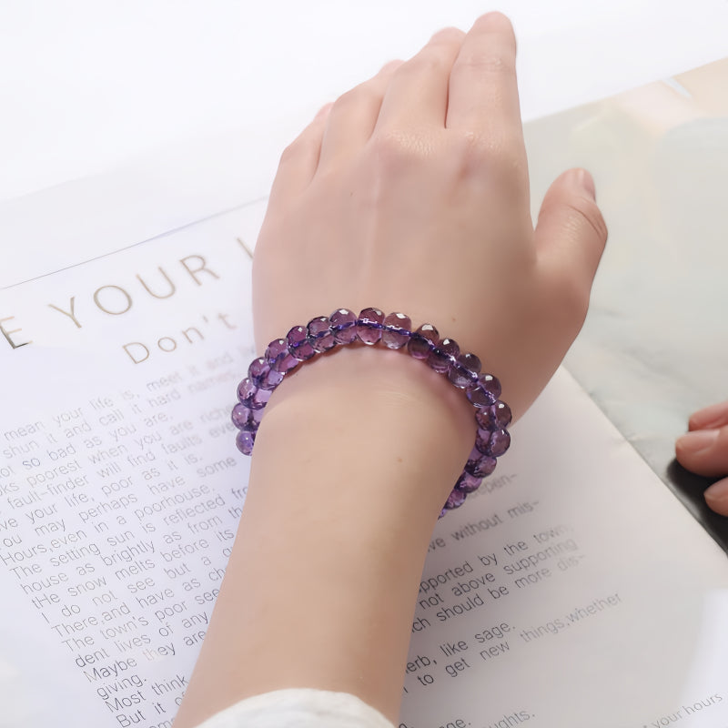 Natural Cut Amethyst Bracelet - Inner Peace and Strength
