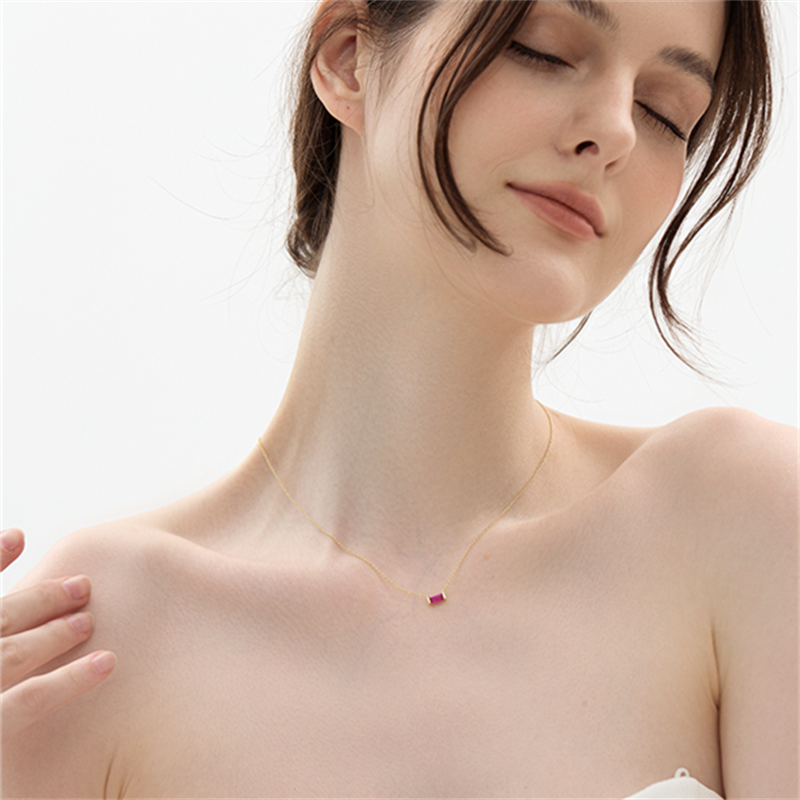 Birthstone Necklace for Women, Minimalist High-end Clavicle Chain