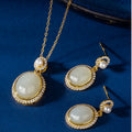 Collier de jade Hetian naturel éclat lunaire