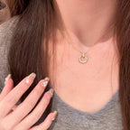Gold-Tone Intertwined Circle Pendant Necklace | Elegant Birthday Jewelry