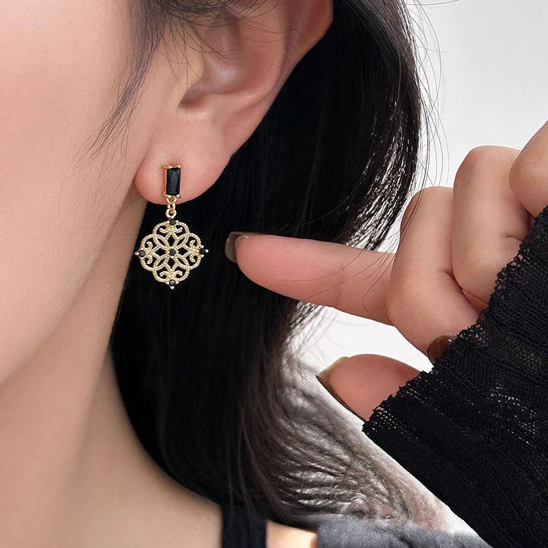 Boucles d'oreilles asymétriques œil de tigre, accessoire d'oreille en cristal de richesse