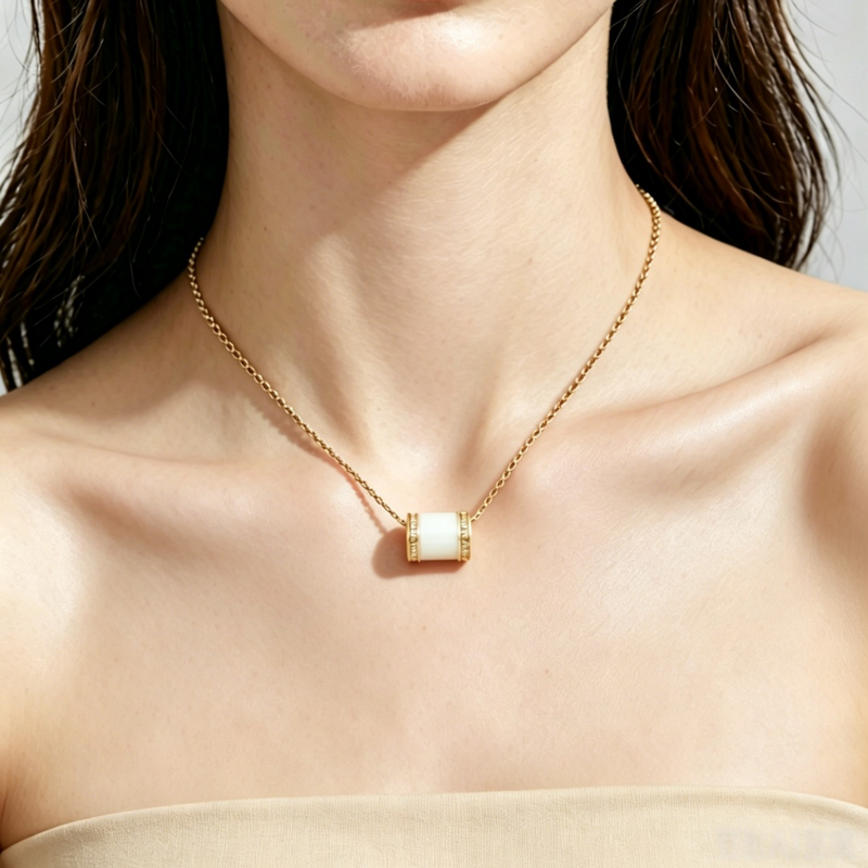 Luck Bead Hetian Jade Necklace