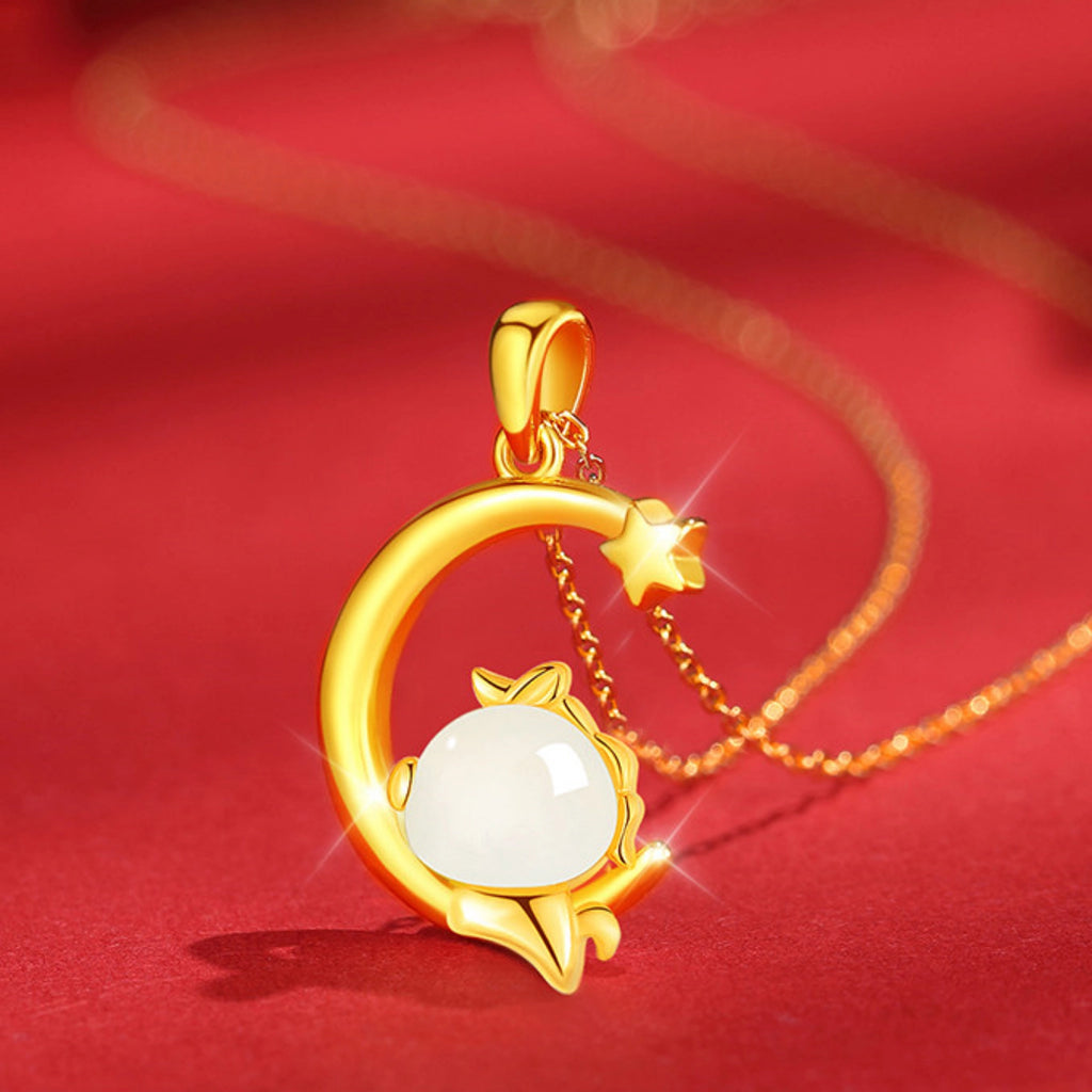 Hetian Jade Chinese Zodiac Necklace - Peace and Blessings All the Time