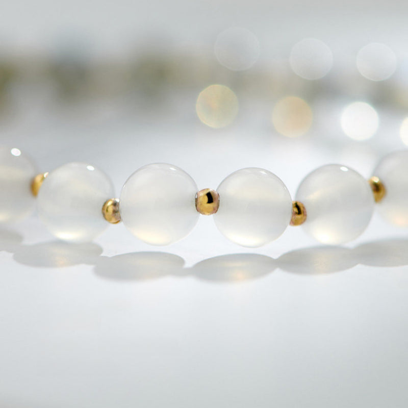 Moon & Star Moonstone Bracelet - Calm Mood, Bring Sweet Luck