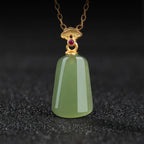 Natural Trapezoid Hetian Jade Wu Shi Pai Necklace - Peace & Purity