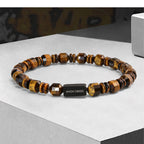Bracelet œil de tigre naturel multi-formes — Style couple pour hommes et femmes