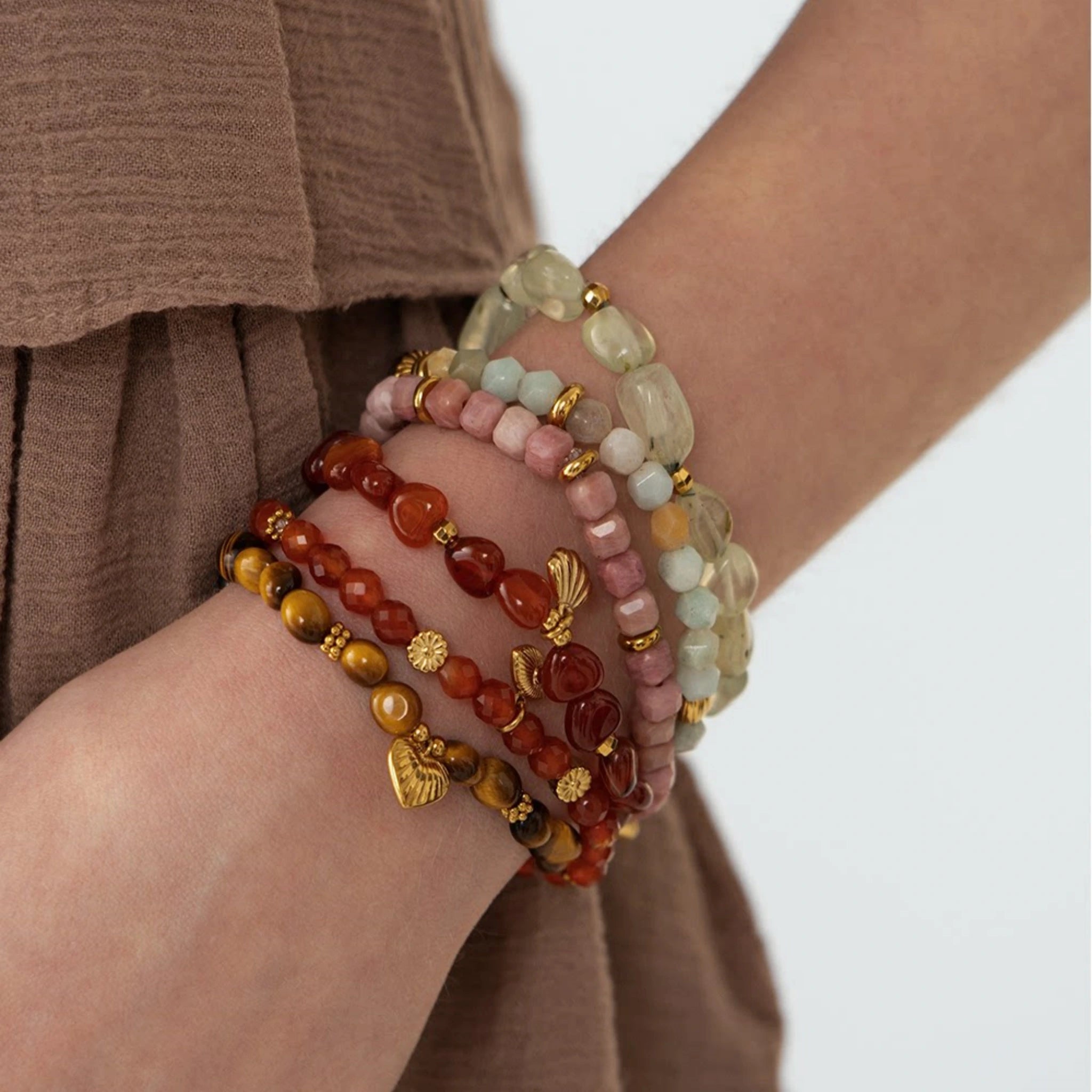 Original Niche-style Beaded Stretch Bracelet - Abundance, Peace and Self-acceptance