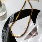 Natural Tiger Eye Stone Necklace — Fashionable Light Luxury Layered Choker Necklace