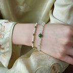 Hetian Jade Pearl Bracelet Necklace Set - Gentle luck, Inner peace, and Harmonious Relationships