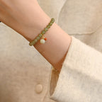 Bracelet en jade Hetian naturel Lotus Éclat Pur