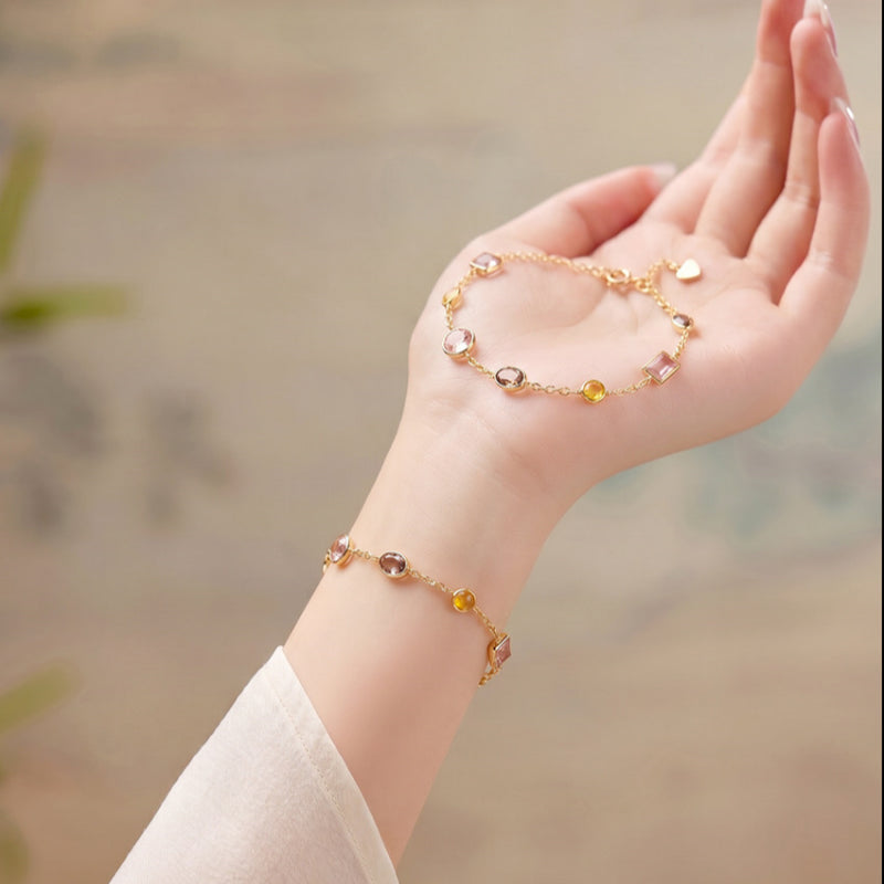 Bracelet triple chance en cristal naturel