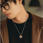 Natural Tiger Eye Stone Necklace — Men's Light Luxury Minimalist Long Style