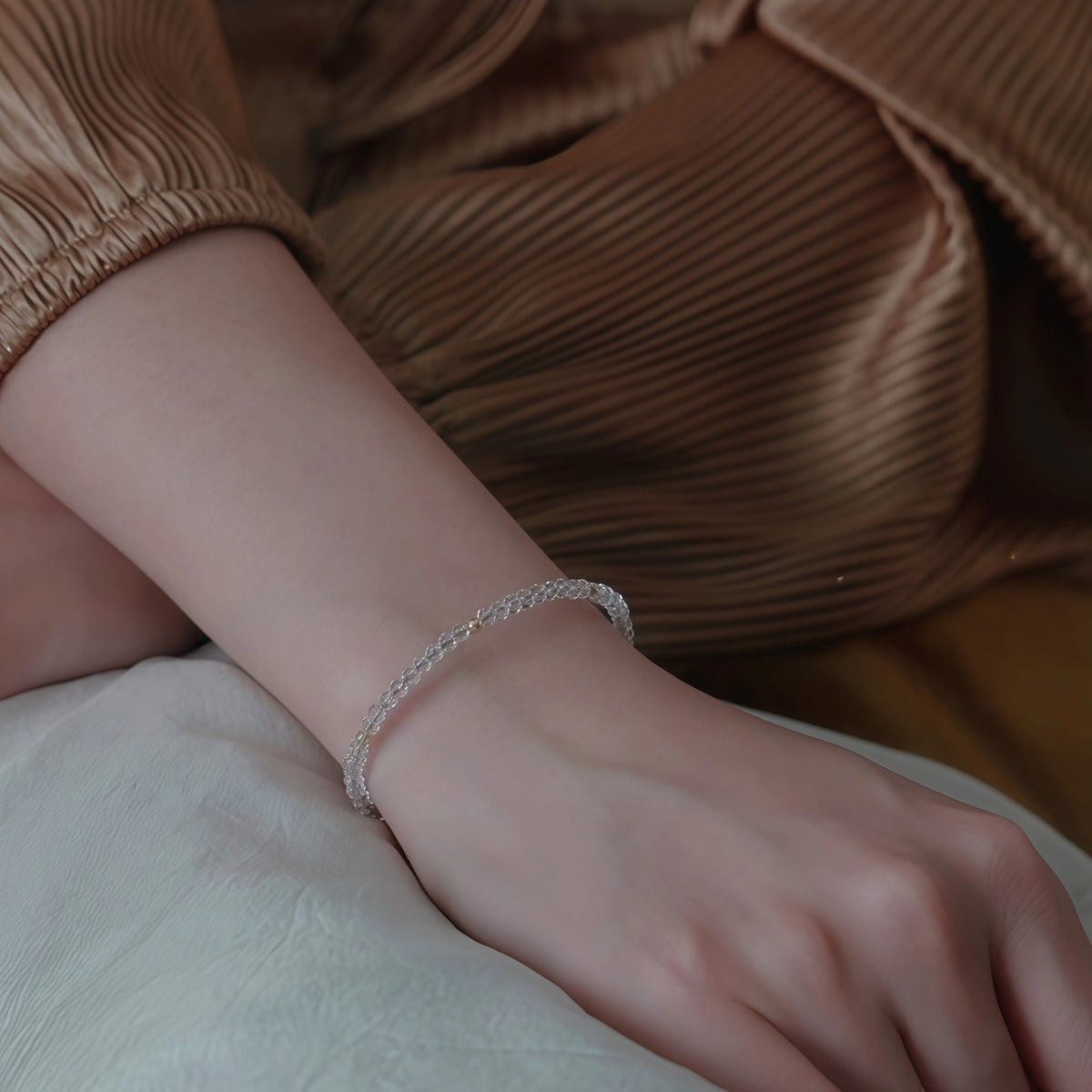 Collier en cristal naturel couronne vintage