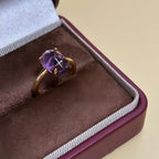 Bague en améthyste naturelle irrégulière – Calme l'esprit, approfondit l'intuition, attire la paix