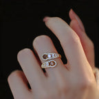 Bague en cristal œil de tigre brillant - Apportez la prospérité