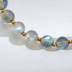 Moon & Star Moonstone Bracelet - Calm Mood, Bring Sweet Luck