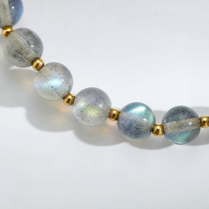 Moon & Star Moonstone Bracelet - Calm Mood, Bring Sweet Luck