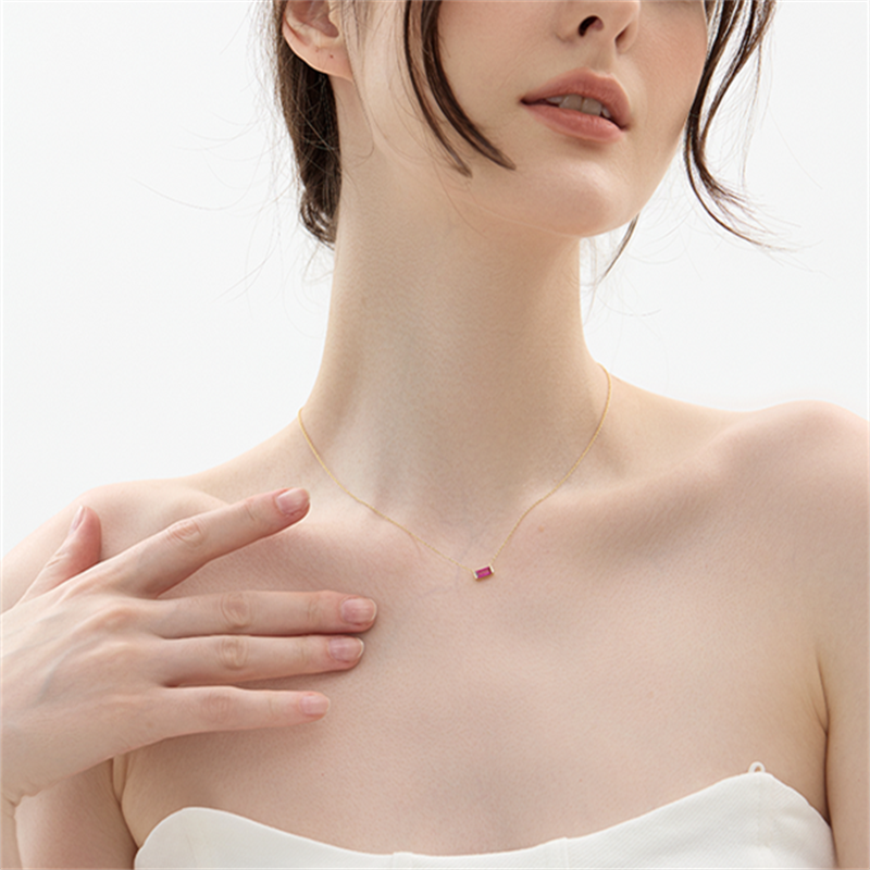 Birthstone Necklace for Women, Minimalist High-end Clavicle Chain