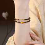 Natural Tiger Eye Stone Bracelet — Fortune-Attracting & Luck-Boosting Double Layer Stacked