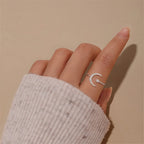 Bague ouverte Étoile et Lune – Portez votre fortune sous le ciel