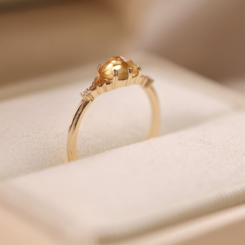Natural Citrine Ring - Strengthens Money-Magnet Aura