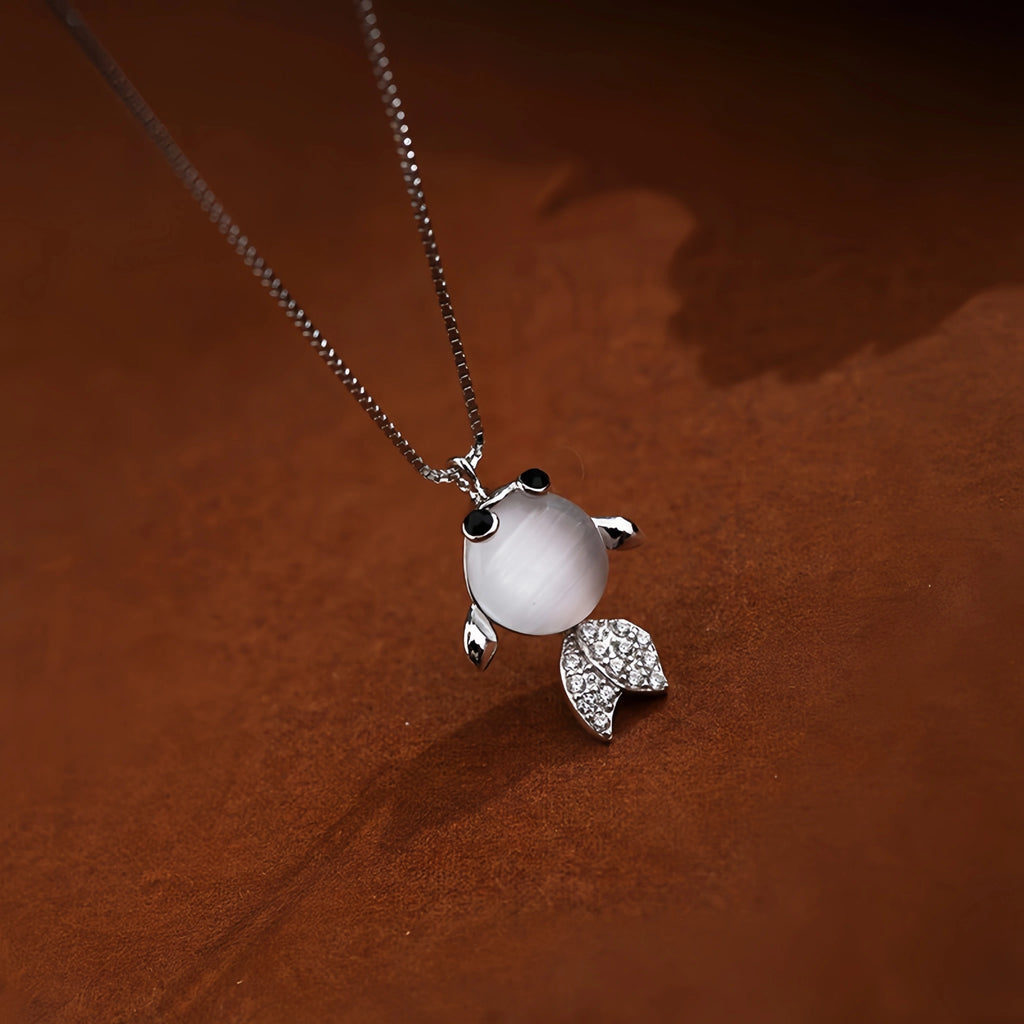 Pendentif Trèfle à quatre feuilles bleu en cristal naturel – Cadeau porte-bonheur pour elle / Maman