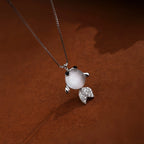 Pendentif Trèfle à quatre feuilles bleu en cristal naturel – Cadeau porte-bonheur pour elle / Maman