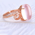 Bague en cristal rose « énergie d'amour doux »