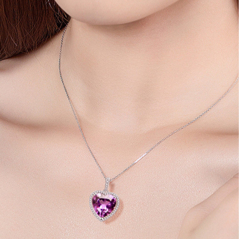 Écho du collier en cristal naturel Purple Heart