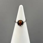 Natural Tiger Eye Stone Ring, Irregular Lucky Bean Girl Ring