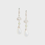 Boucles d'oreilles pendantes Lotus Rebirth en jade blanc