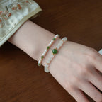 Hetian Jade Pearl Bracelet Necklace Set - Gentle luck, Inner peace, and Harmonious Relationships