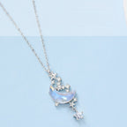Endless Starry Night S999 Necklace - Moon Star Amulet for Good Luck