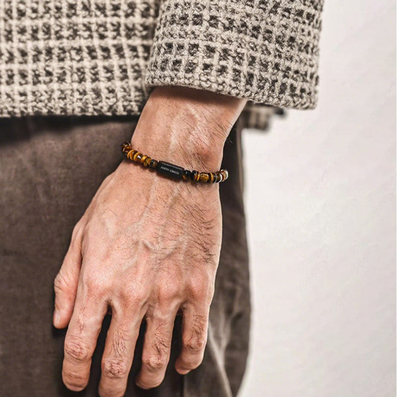 Multi‑Shape Natural Tiger Eye Bracelet — Couple Style for Men and Women