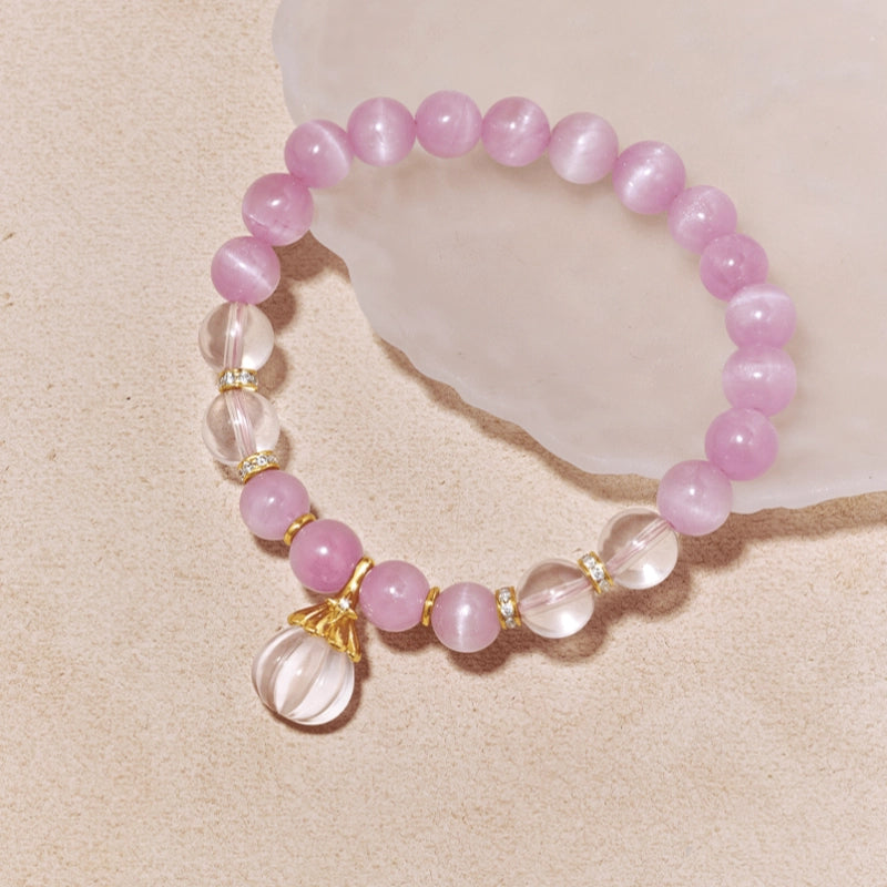Perfume Bottle Rose Quartz/Kunzite Bracelet – Attract Love, Relieve Anxiety