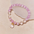 Perfume Bottle Rose Quartz/Kunzite Bracelet – Attract Love, Relieve Anxiety